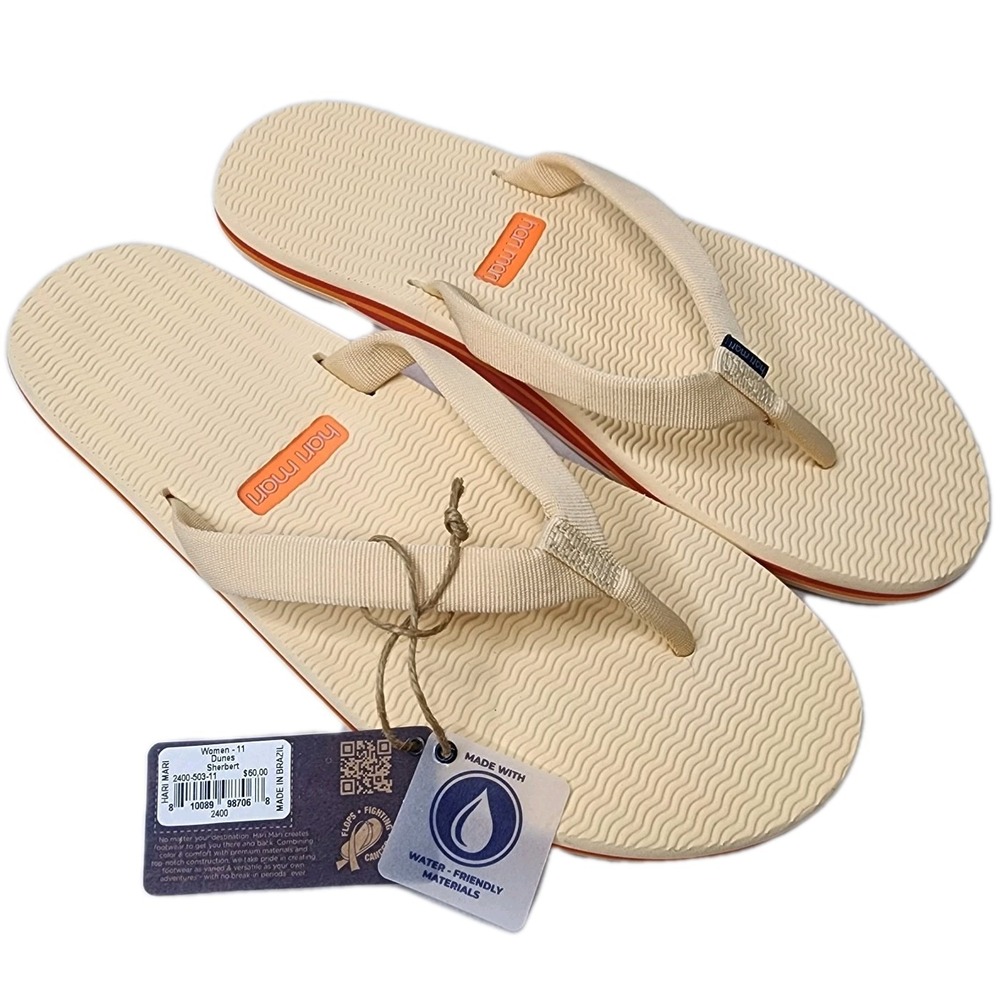 Hari Mari Dunes Women's Sz 11 Sherbert Flip Flop Sandals Water Friendly Material